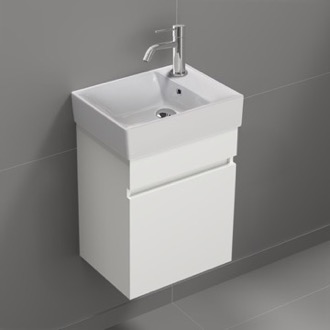 Bathroom Vanity Narrow Bathroom Vanity, Floating, Modern, Glossy White Nameeks MINI16